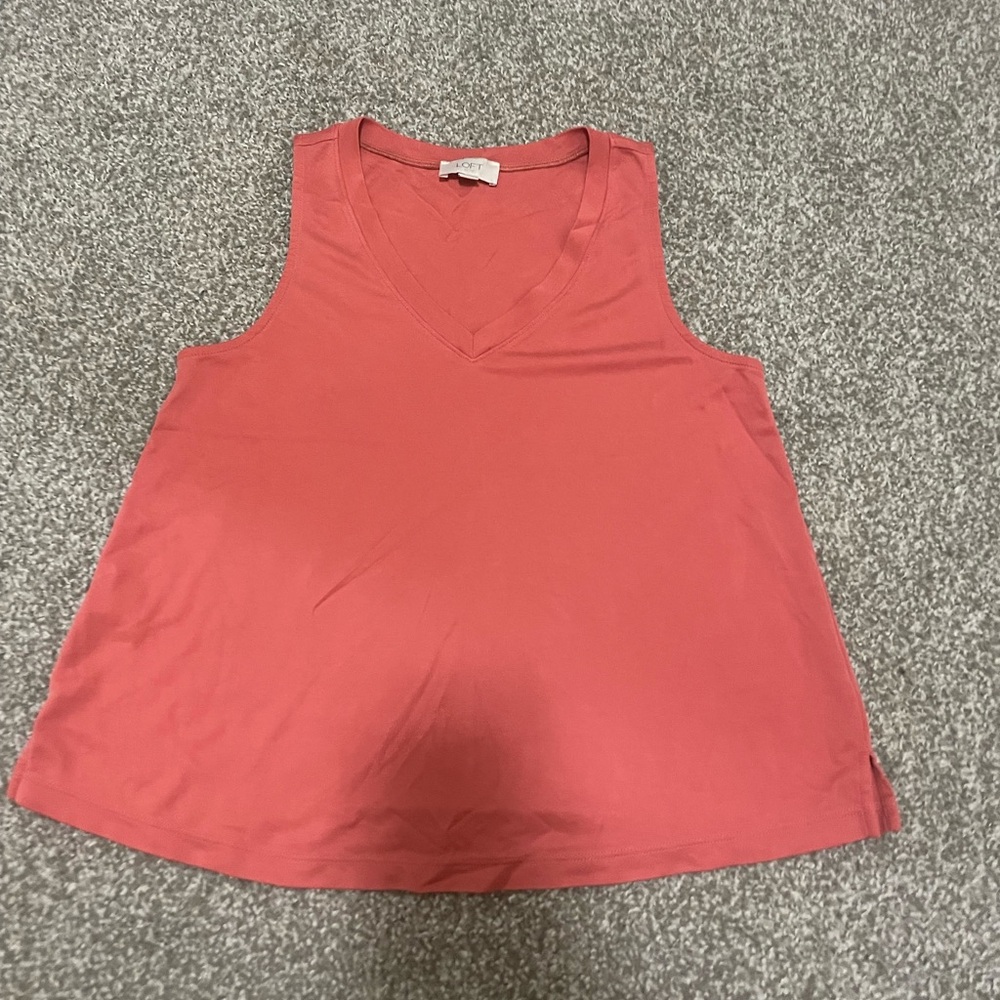 LOFT Coral V-Neck Tank Top